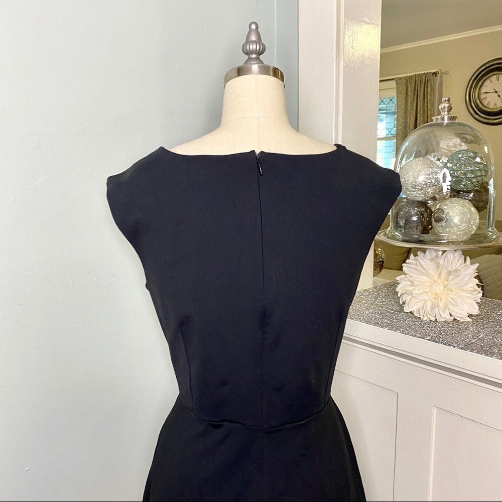 Cynthia Rowley Black V-Neck Fit & Flare Dress Size Large - Picture 6 of 10